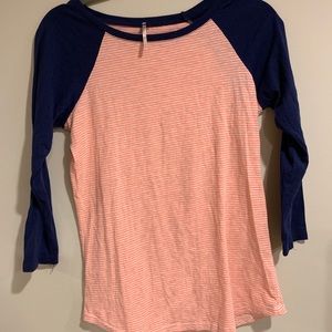 Striped baseball tee